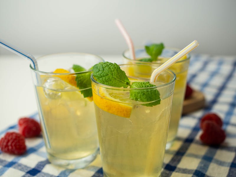 Craft lemonade with fresh herbs
